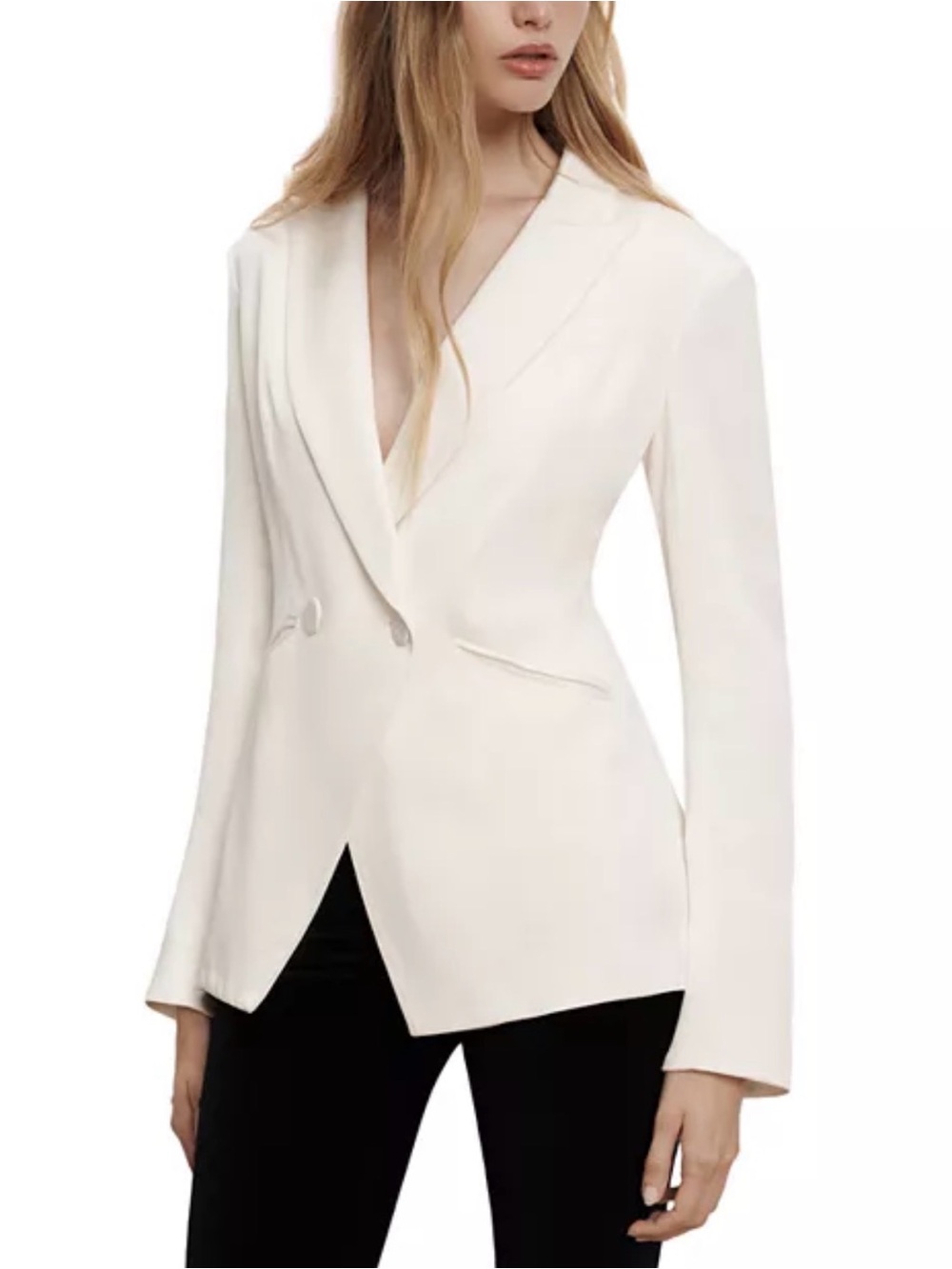 Veronica Beard rickie Dickey Jacket blazer 4 nwt off white tuxedo satin $768